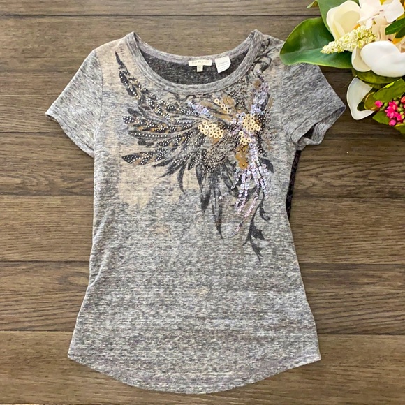 Miss Me girls medium bling top with lace backing - Picture 3 of 5